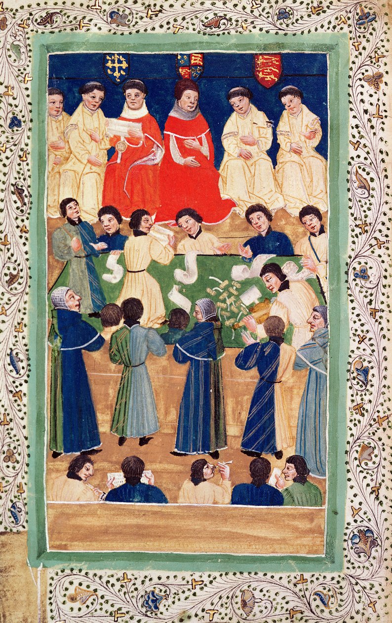 The Court of Chancery, c.1460 (illumination on vellum) by English School