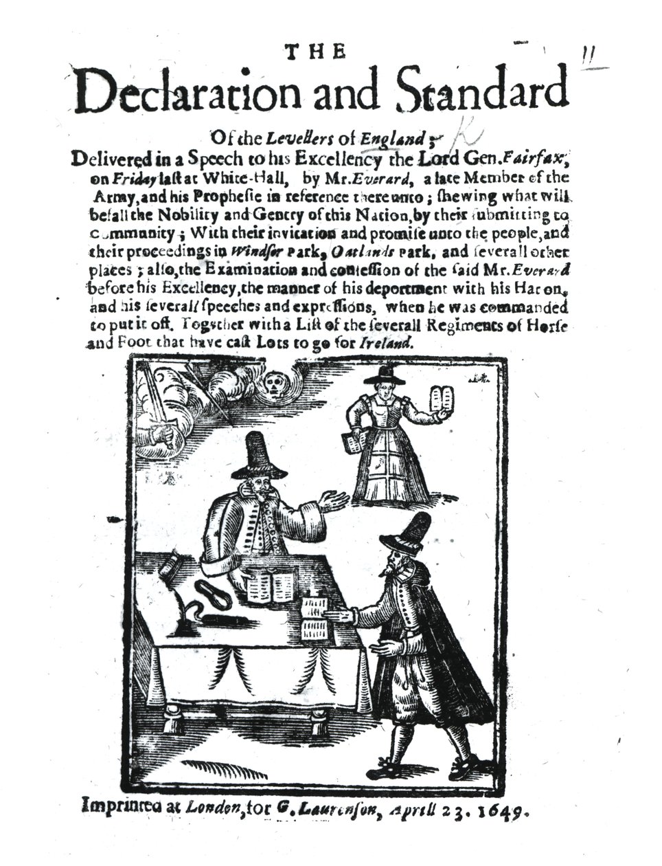 The Declaration and Standard of the Levellers, April 23 1649   by English School