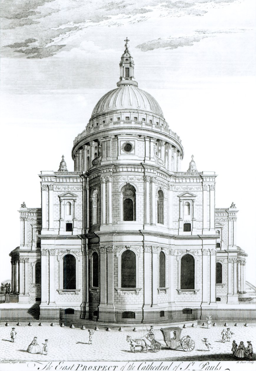 R. Parr (fl.1723-50) tarafından oyulmuş St. Paul Katedrali