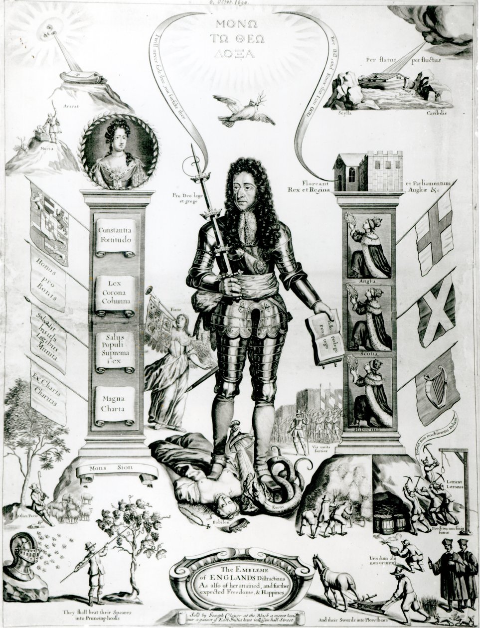 İngiltere Amblemi, Ekim 1690 by English School