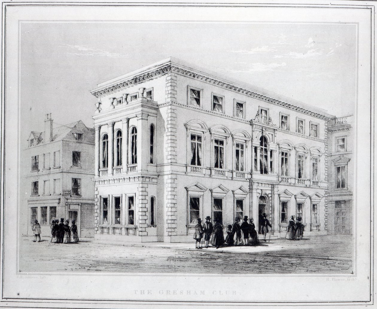 Gresham Kulübü, J.R Jobbins tarafından kazınmış, c.1845-50 by English School