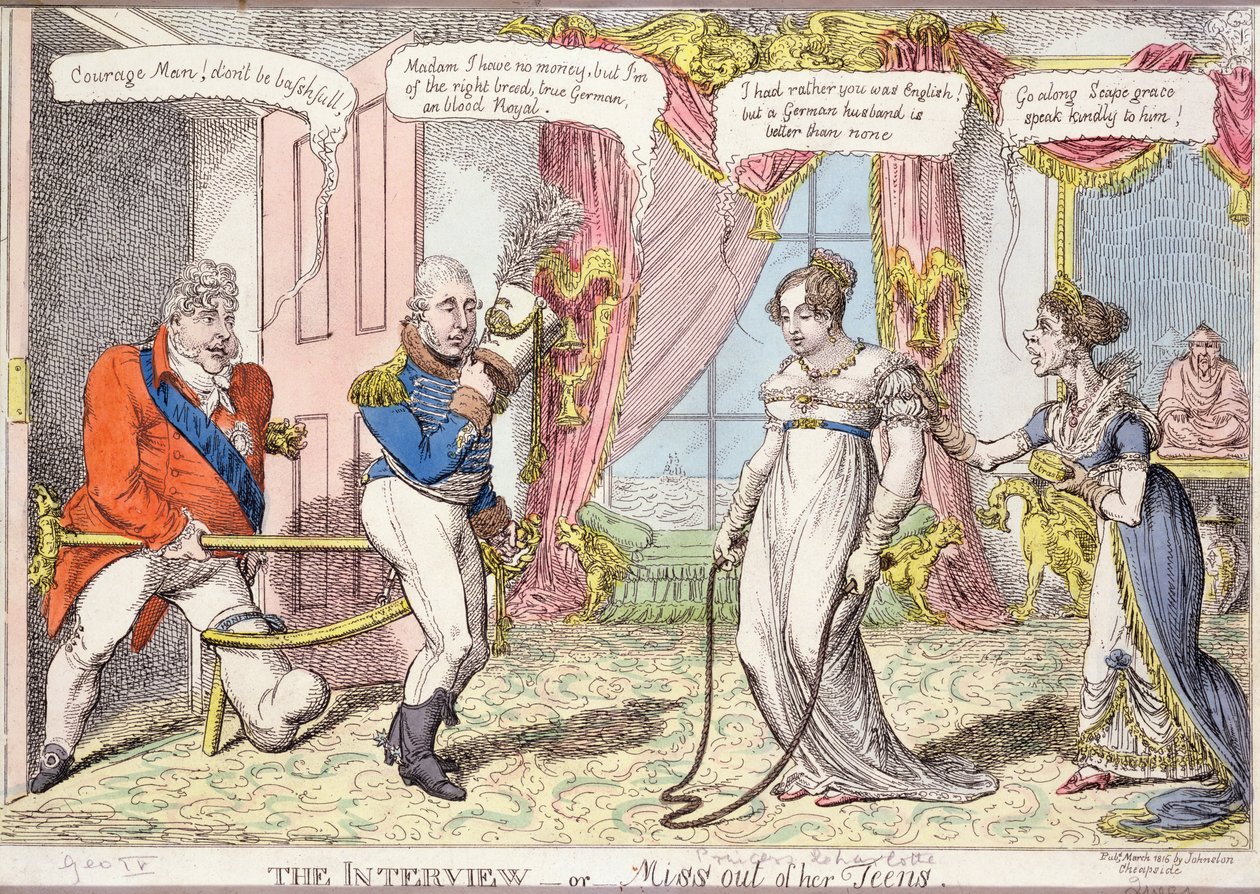 Gençlerinin Röportajı veya Kaçırılması, 1816 (renkli gravür) by English School