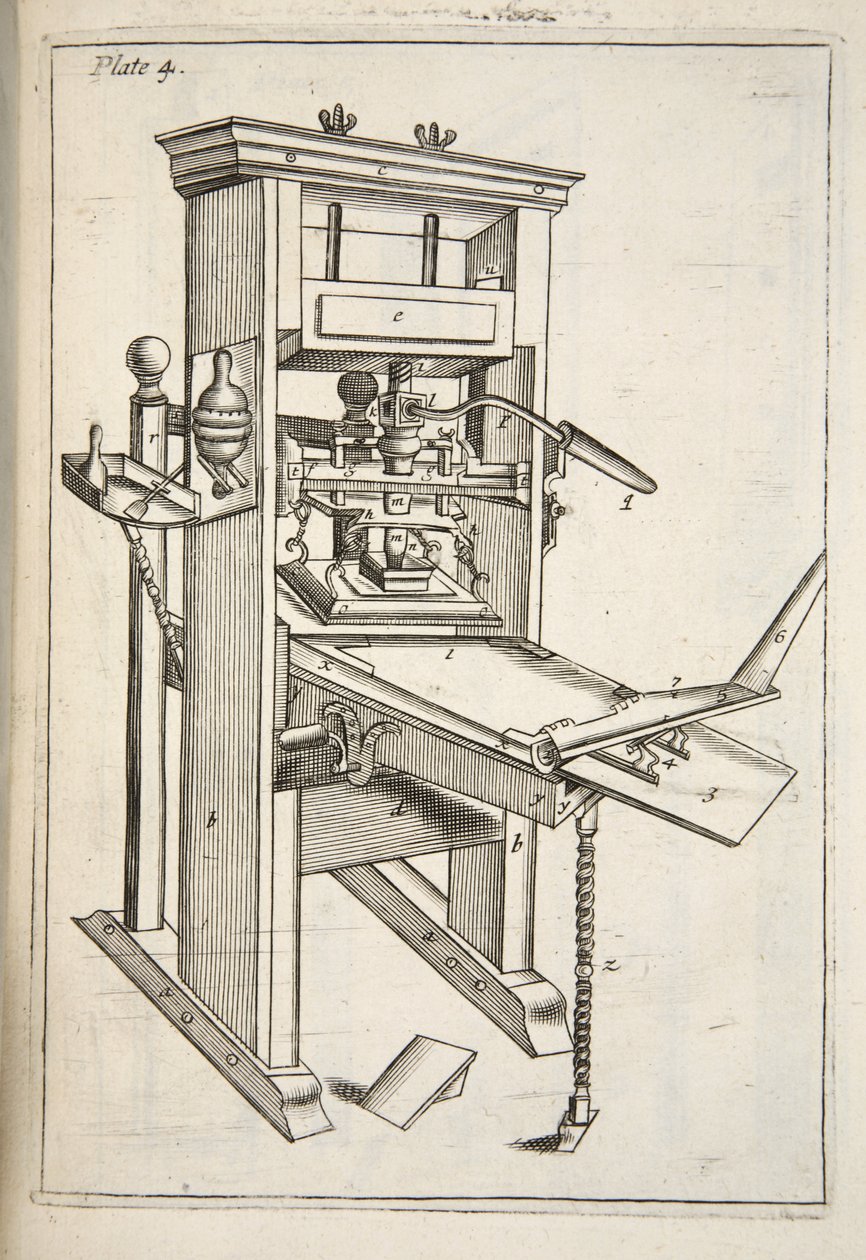 Mechanick Alıştırmalarından Matbaa: veya Baskı Sanatına Uygulanan Handy-Works Doktrini, yayın. 1683 by English School