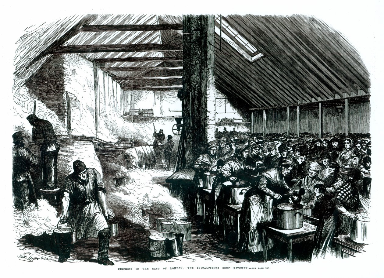 Spitalfields Aşevi, 1867 by English School