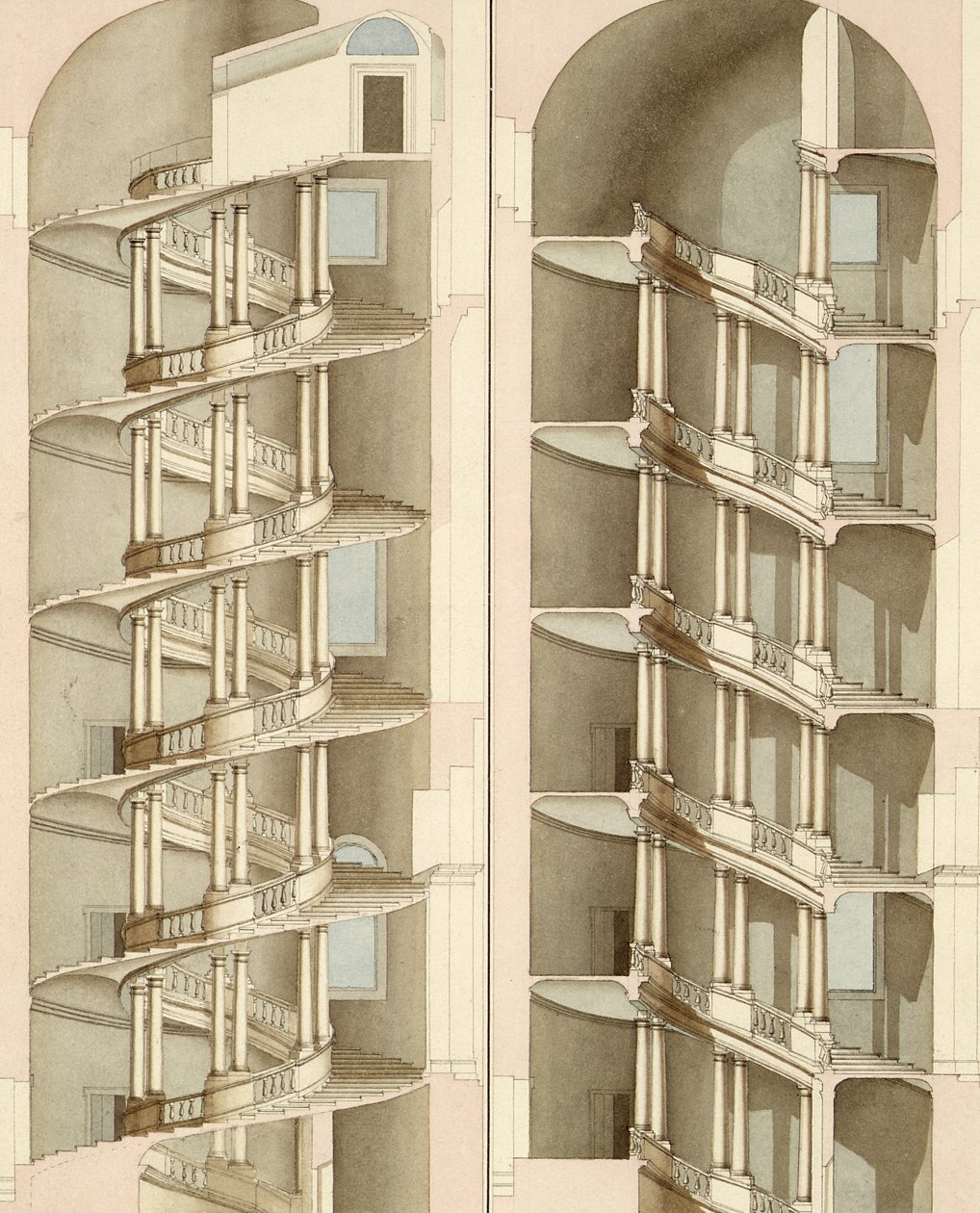 Villa Farnese Merdiveni, Caprarola, 1800 (wc) by English School