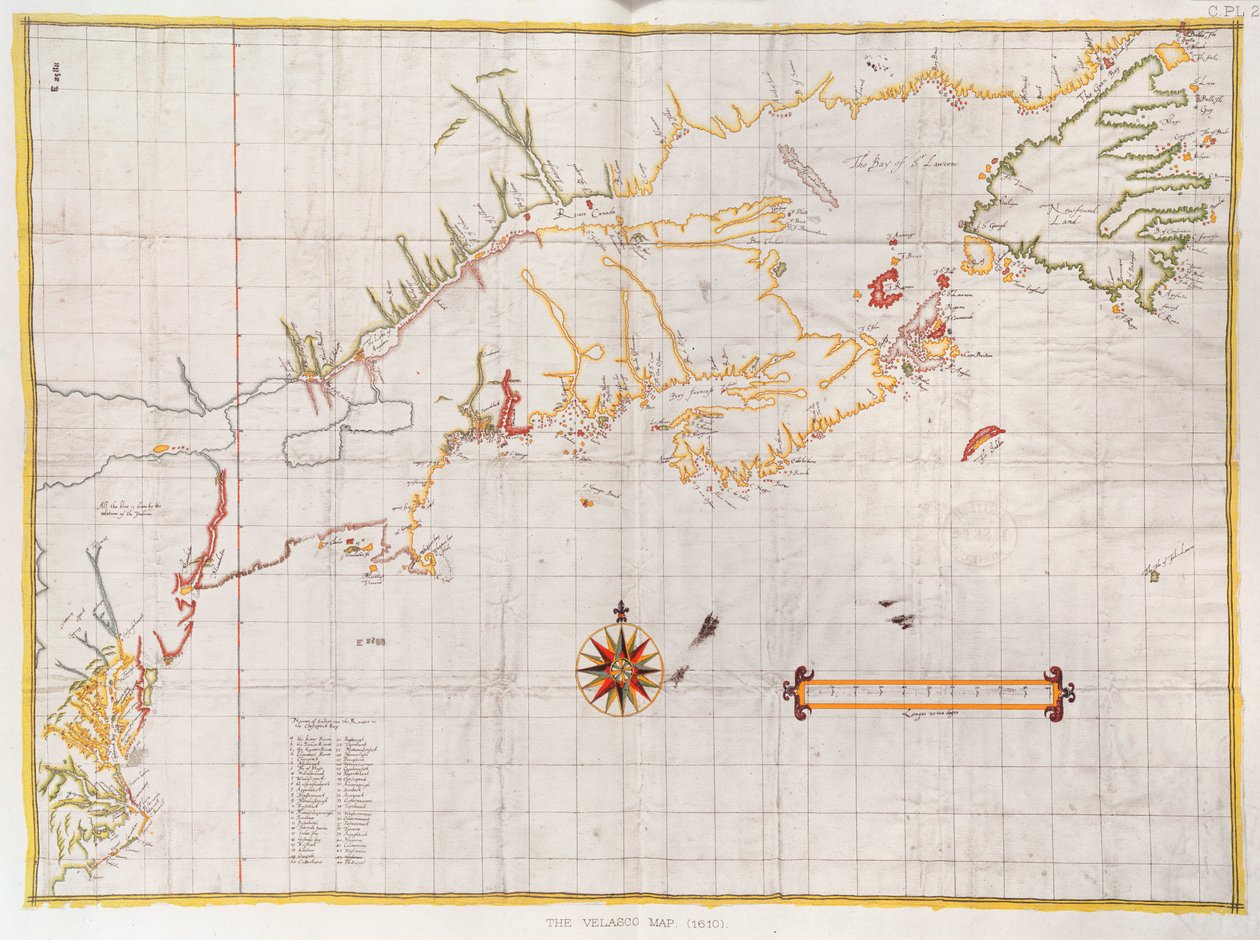 The Velasco Map, facsimile, 1610  by English School