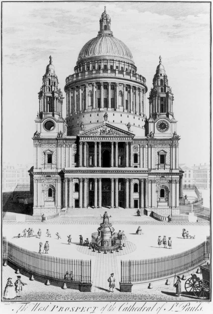 R. Parr (fl.1723-50) tarafından oyulmuş St. Paul Katedrali