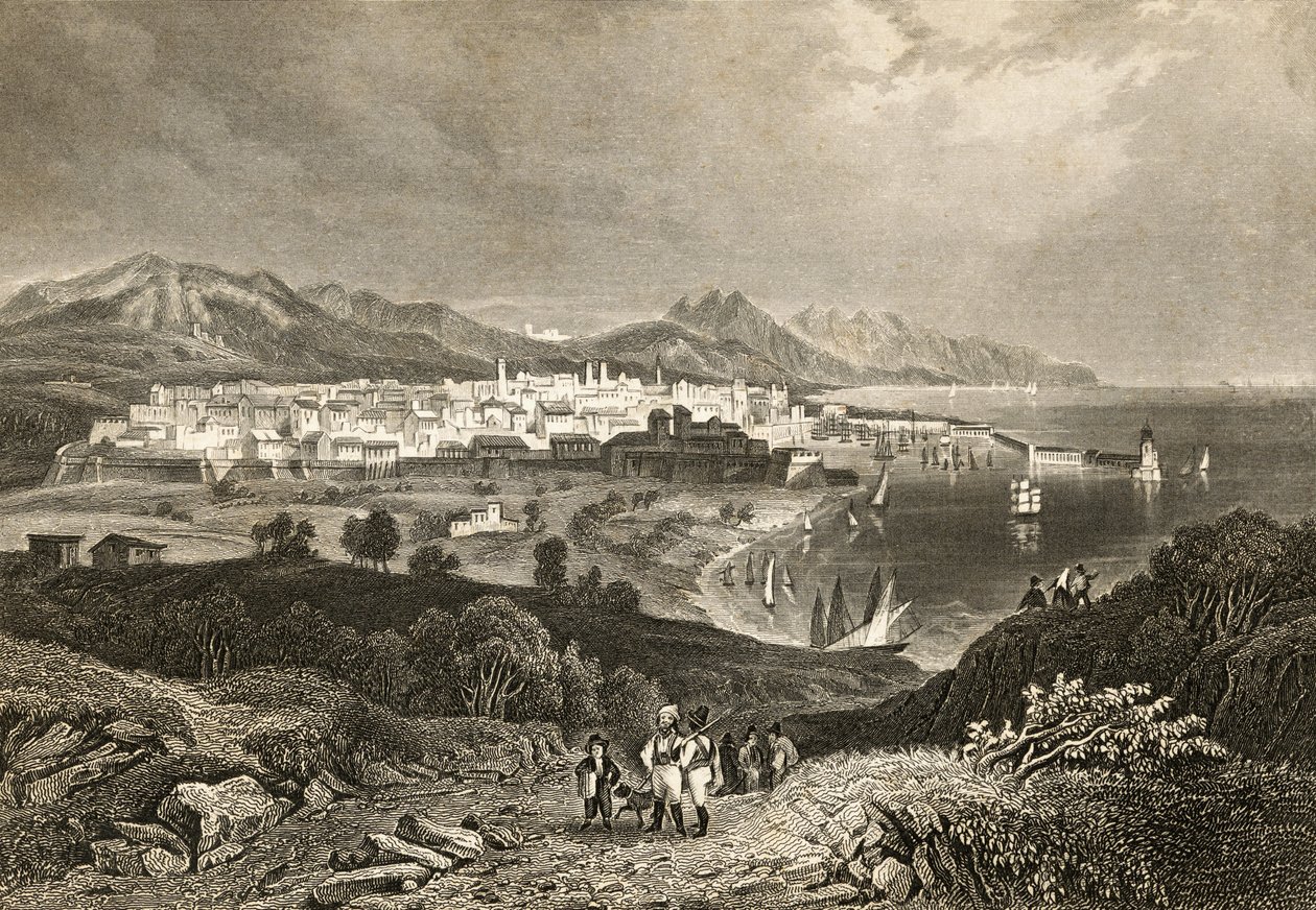 Barselona manzarası, 19. yüzyılın başlarında by English School