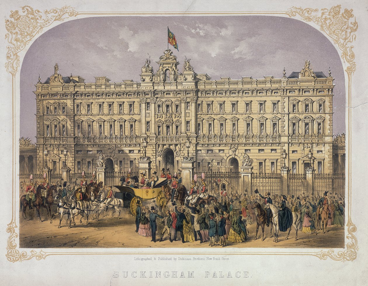 Dışarıda Bir Kalabalığın Kraliçe Victoria (1819-1901) ve Prens Albert