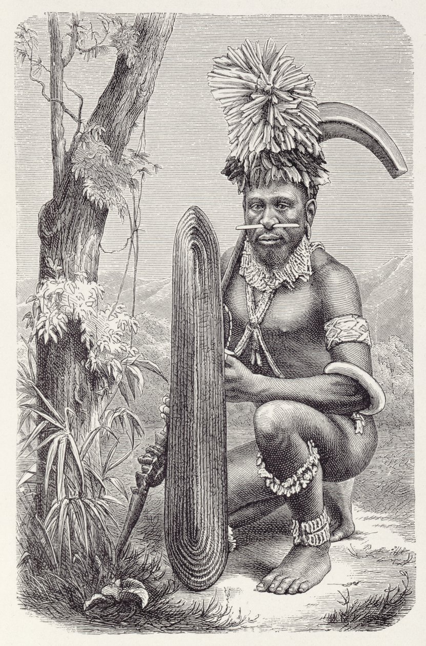 Solomon Adaları Savaşçısı, The History of Mankind, Vol.1, Prof. Friedrich Ratzel, 1896 by English School