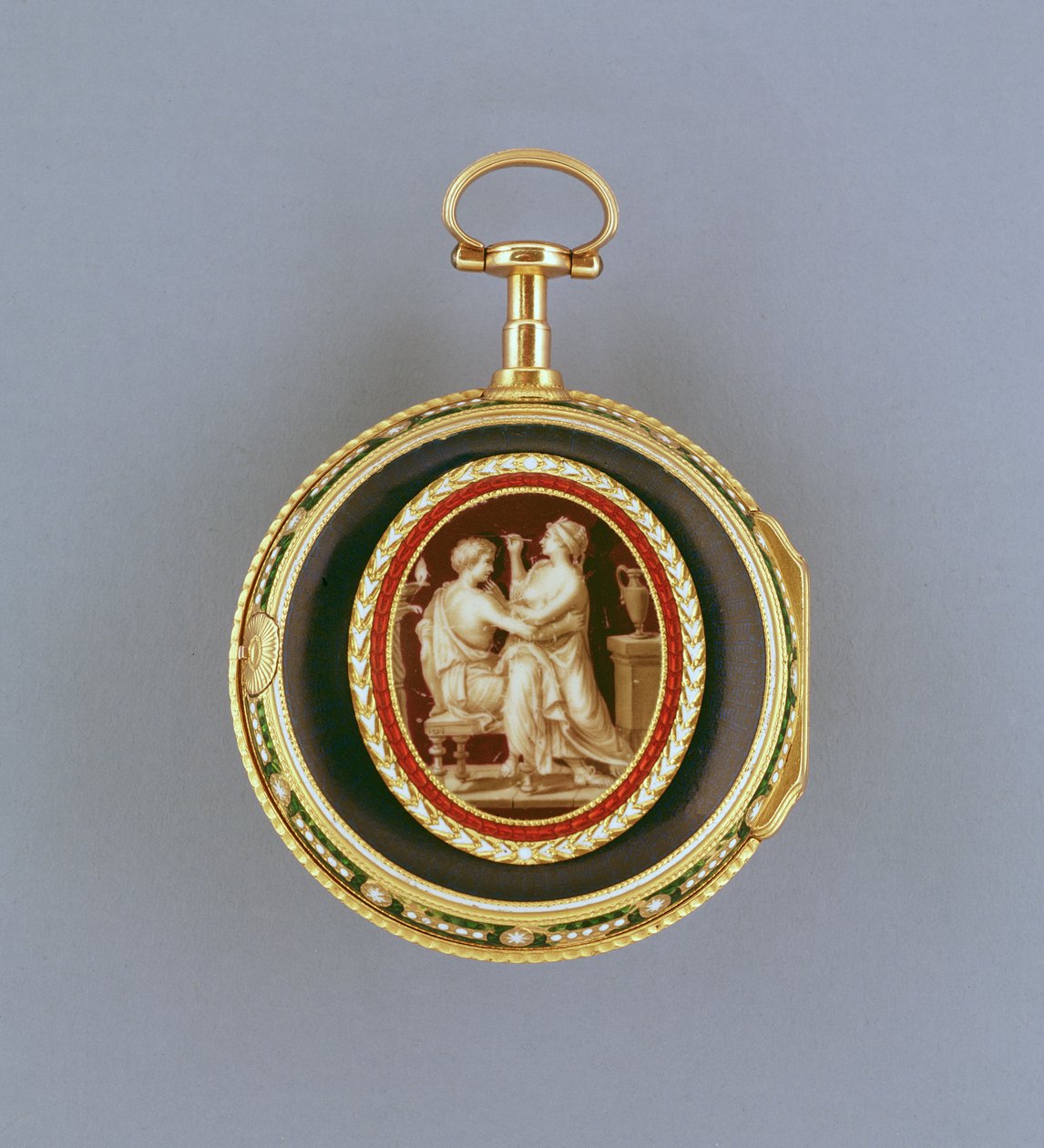 Saat, imzalı Jas.Upjohn und Co., Londra, 1778-79 (emaye altın) by English School