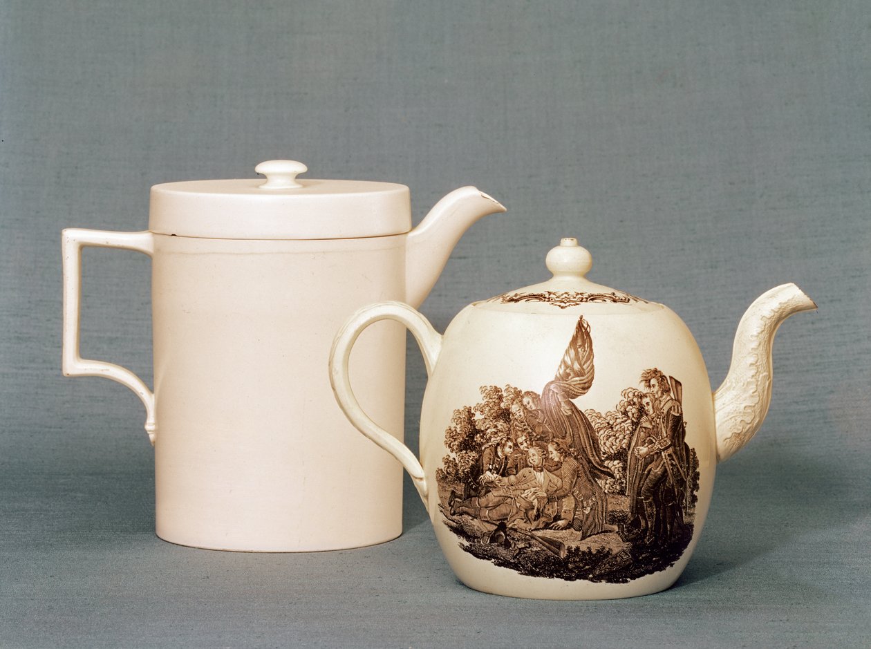 Wedgwood Queens kaplı testi ve çaydanlık, 18. yüzyılın 2. yarısı (seramik) by English School