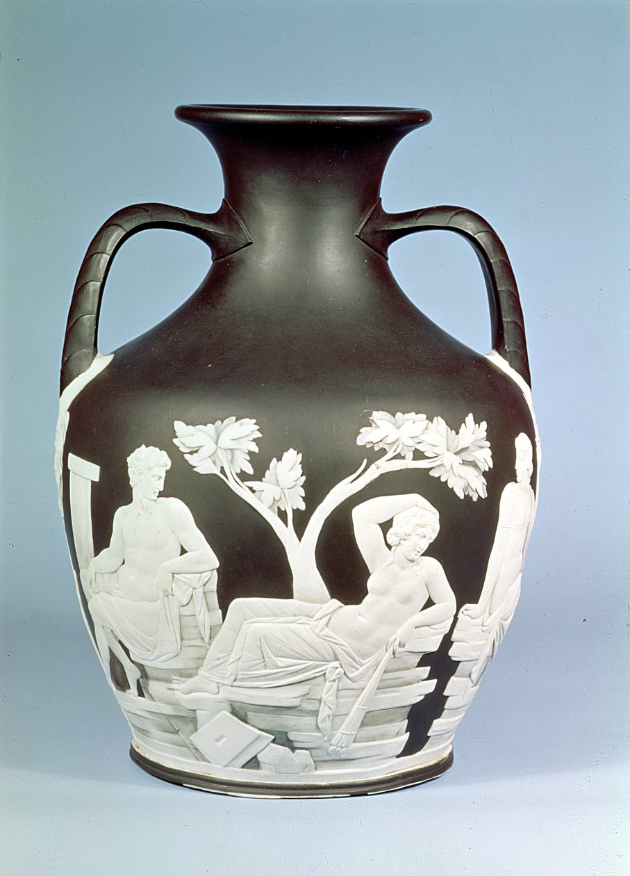 Portland Vazosunun Wedgwood Stoneware kopyası, 1790 (seramik) by English School