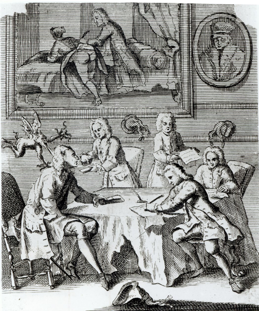 Utrecht Antlaşması Müzakereleri Üzerine Whig Hiciv, c.1713 by English School