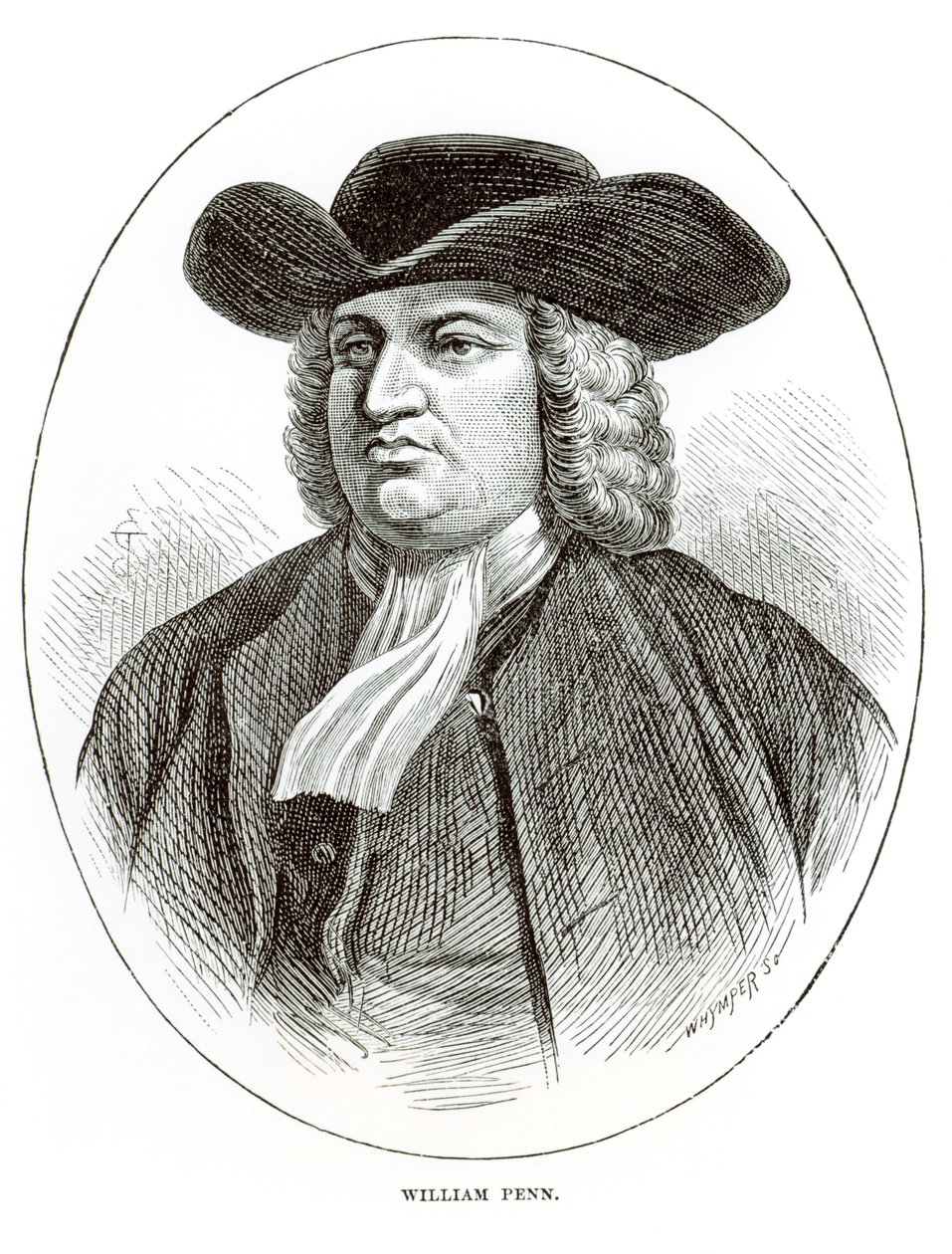 William Penn (1644-1718), Josiah Wood Whymper (1813-1903) tarafından oyulmuş by English School