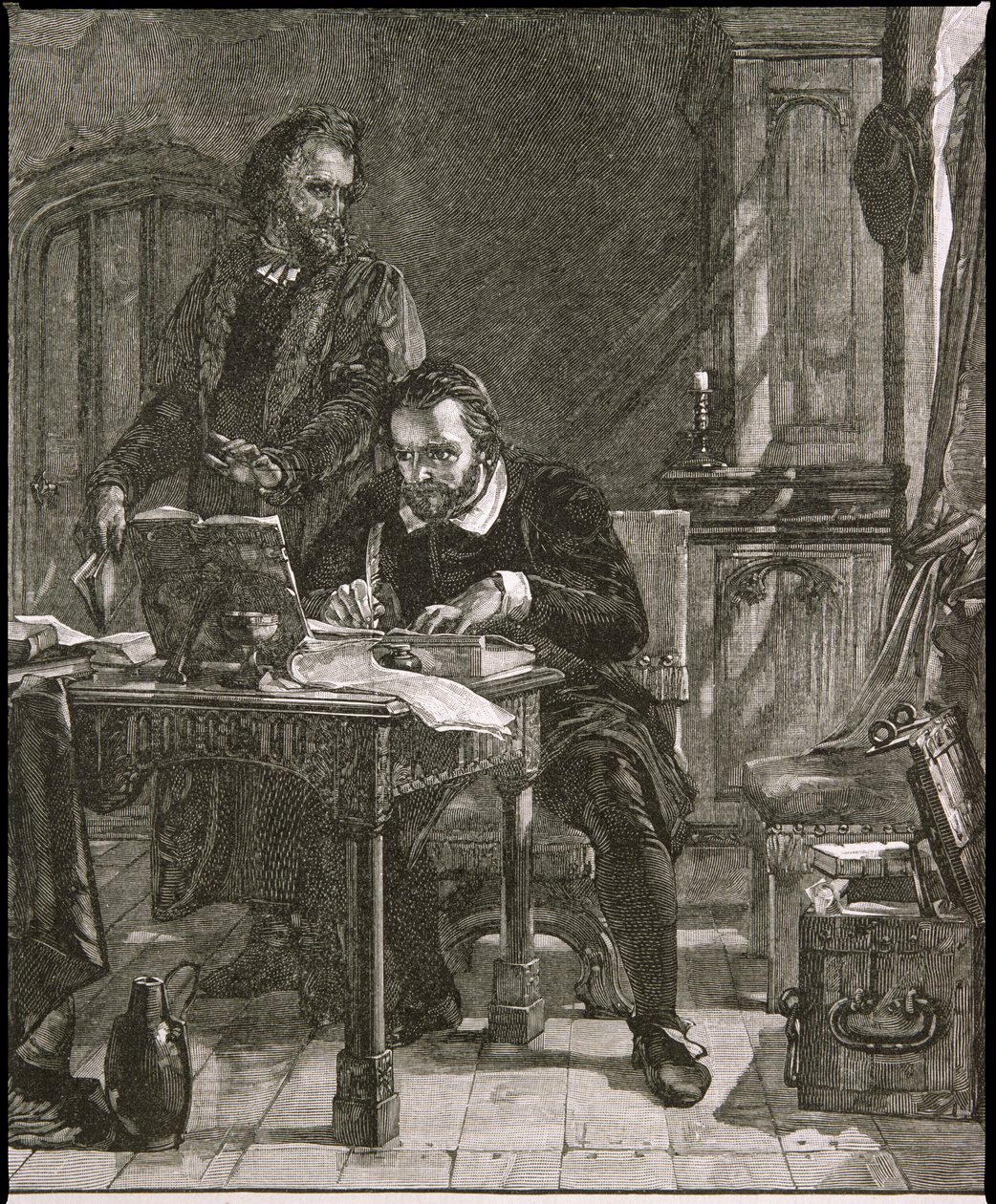 William Tyndale (c.1492-1536) iş başında by English School