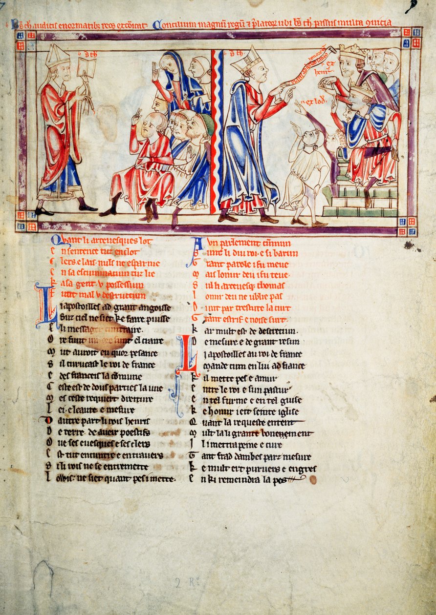 f.2 Ltor Thomas a Becket, düşmanları hakkında aforoz hükmünü ilan ediyor ve davasını Becket Leaves