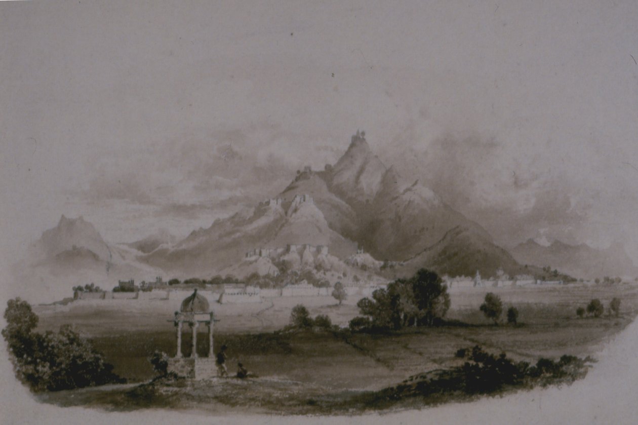 Saloombra (Salumbar, Udaipur Eyaleti) (kalem ve kağıt üzerinde yıkayın) by English School English School