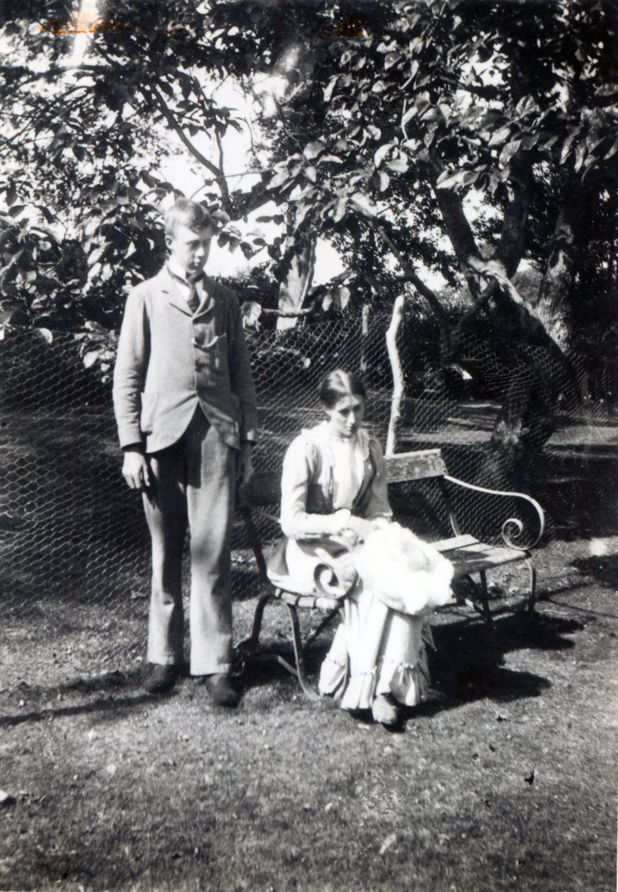 Adrian ve Virginia Stephen, 1900 (bw fotoğraf) by English Photographer