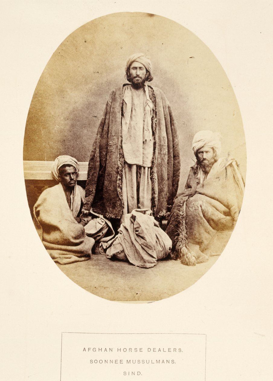 Afgan At Satıcıları, Soonnee Mussulmans, Sind, from The People of India, J. Forbes Watson tarafından, 1868