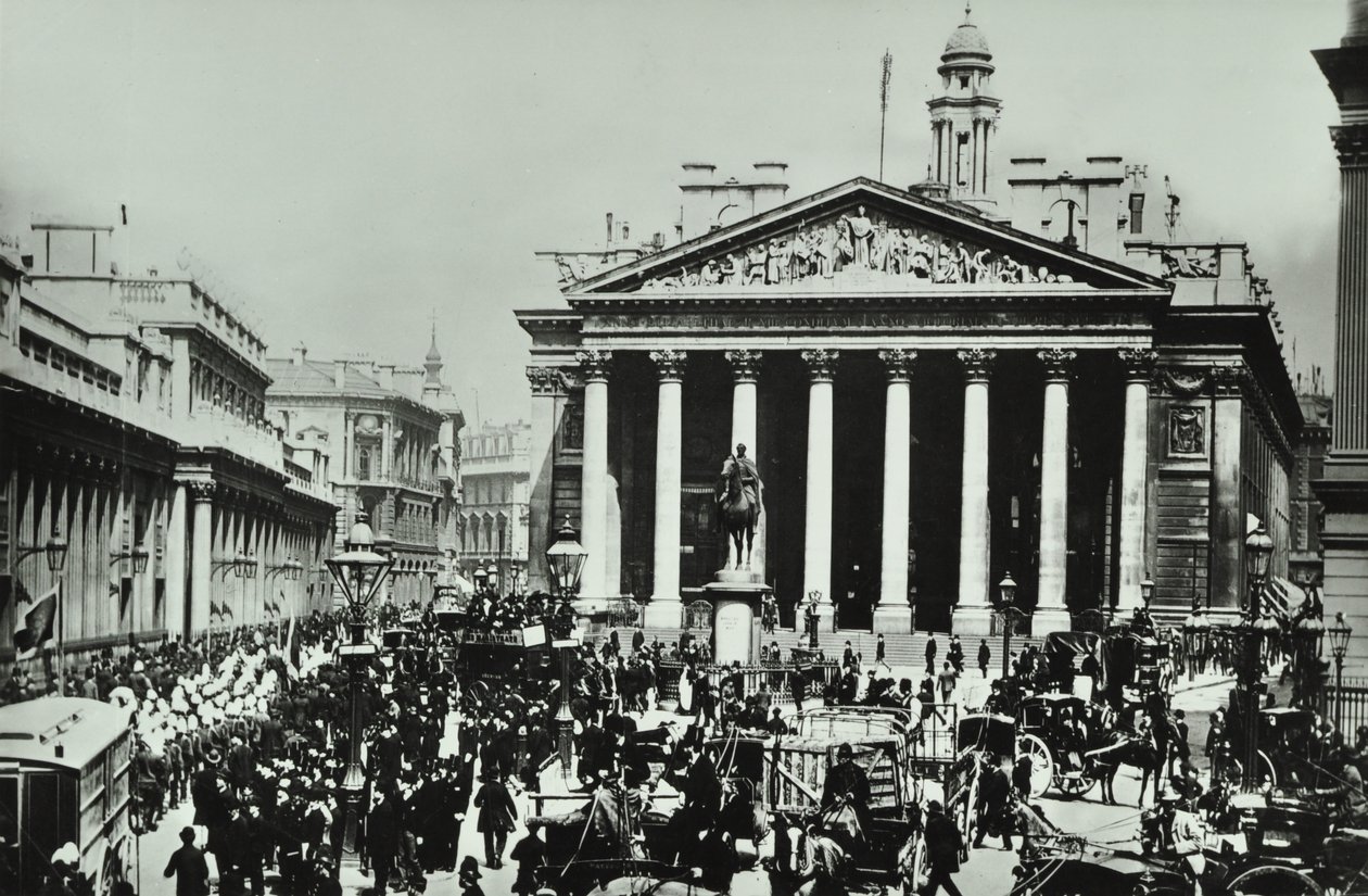 İngiltere Bankası, Threadneedle Caddesi, Londra Şehri, 1890 by English Photographer