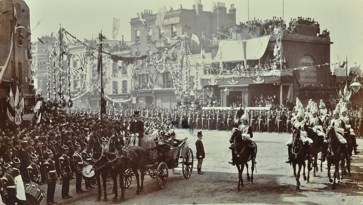 Blackwall Tüneli: Galler Prensi, daha sonra Kral VII. Edward ve Prenses İskenderiye tünelin tören açılışına katılıyor, 1897 by English Photographer