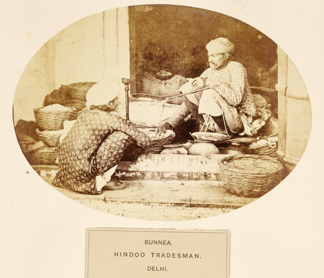 Bunnea, Hindu Tradesman, Delhi, from The People of India, J. Forbes Watson, 1868