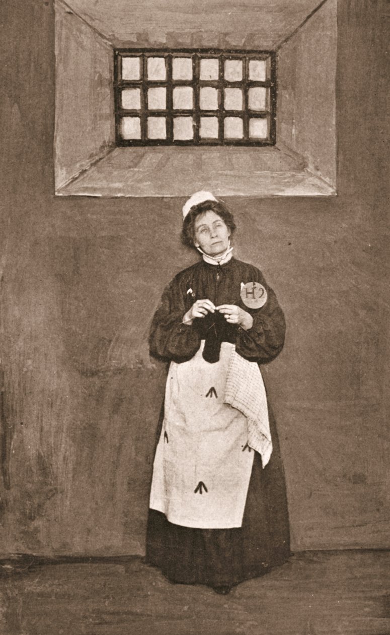 Emmeline Pankhurst, Holloway Hapishanesindeki bir hücrede by English Photographer