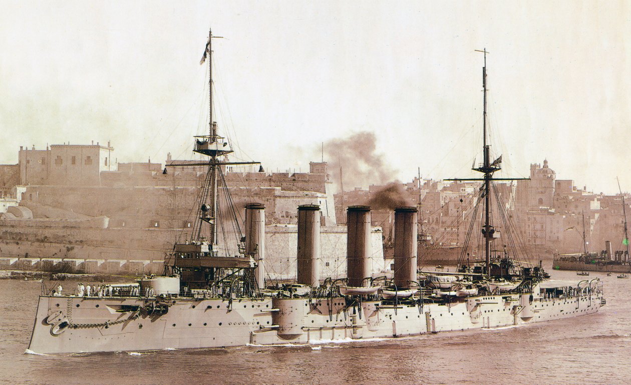 HMS Aboukir, 1902 (sepya baskı) by English Photographer