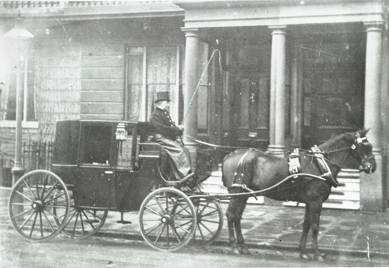 Atlı taksi , 1890 by English Photographer