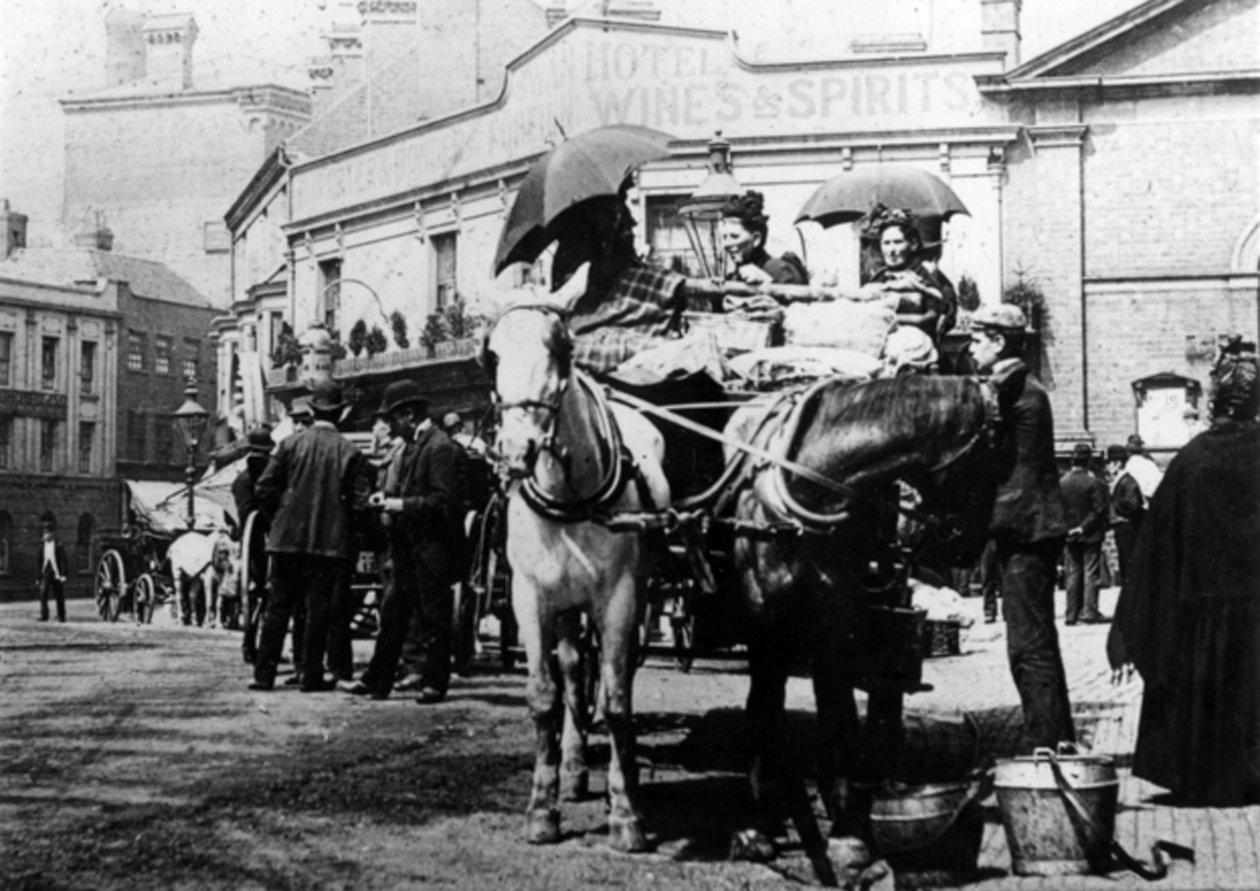 At arabaları, Oxford Caddesi, Kidderminster, 1910 by English Photographer