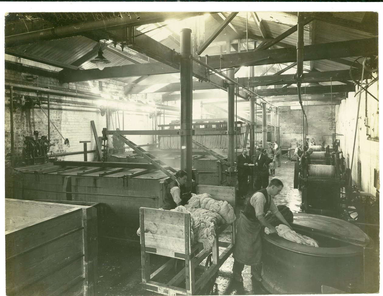 Hidrolik olarak çalıştırılan boyahane, halı fabrikası, 1923 by English Photographer