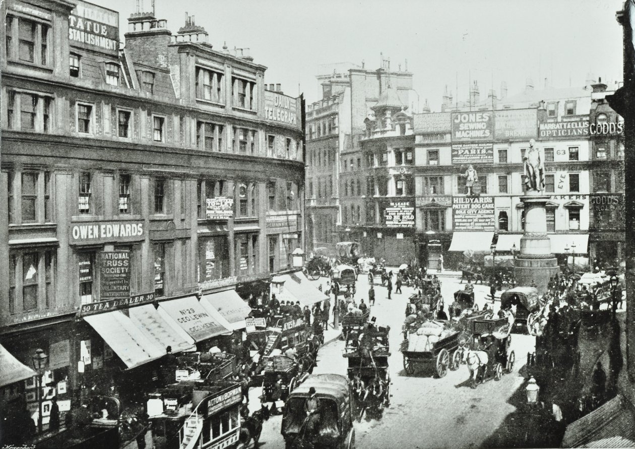 King William Street, kuzeye bakıyor, City of London, 1895 by English Photographer