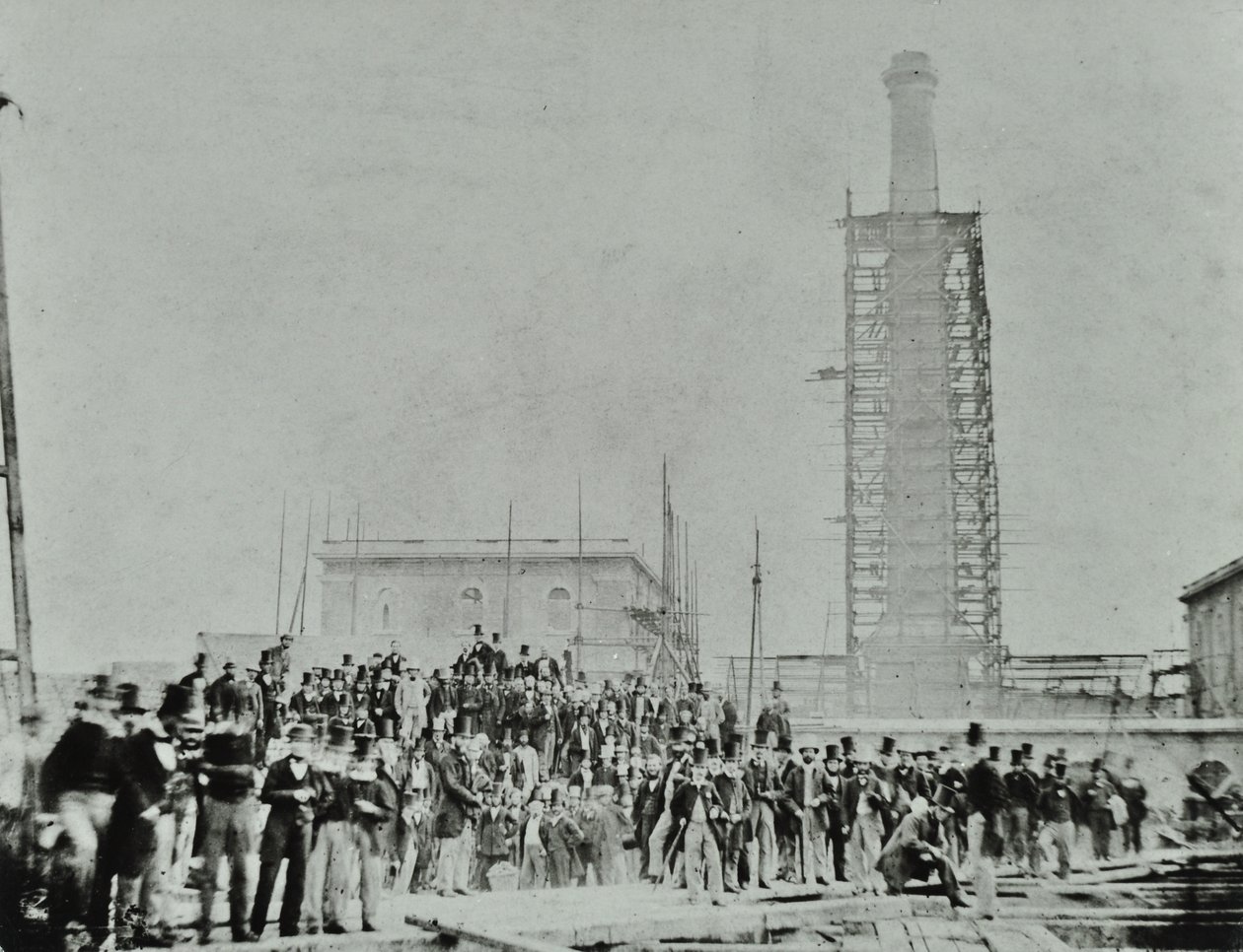 Güney Deşarjı Kanalizasyonu, Crossness: sitedeki devlet adamları, 1865 by English Photographer