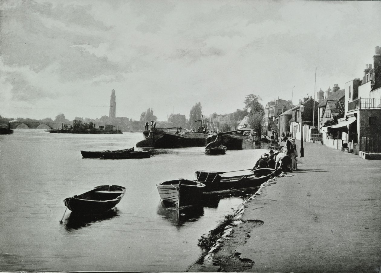 Strand-on-the-Yeşil, Hounslow: genel görünüm, 1895 by English Photographer