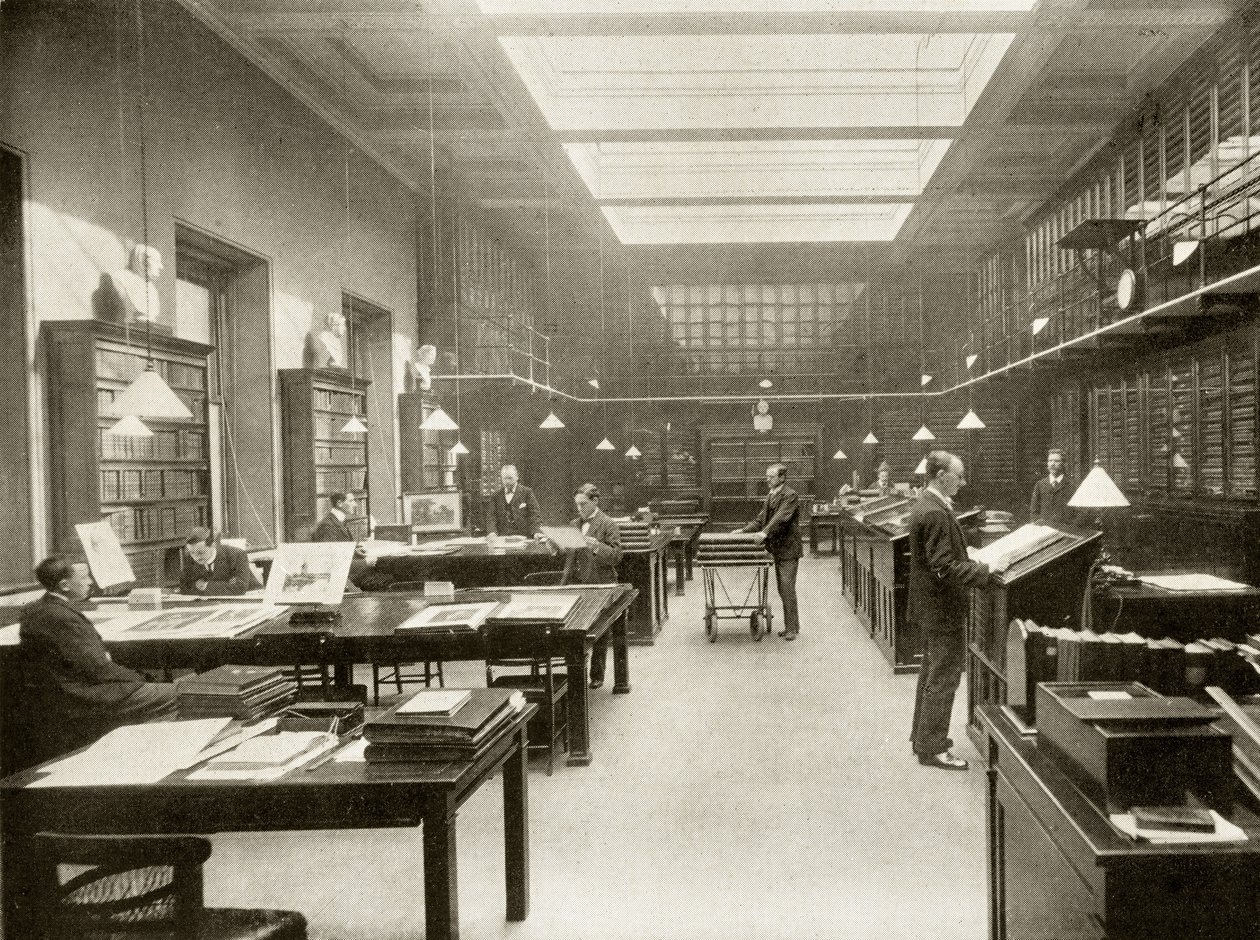 British Museum Baskı Odası, c.1900, George Bell und Sons tarafından yayınlanan Alfred Whitman