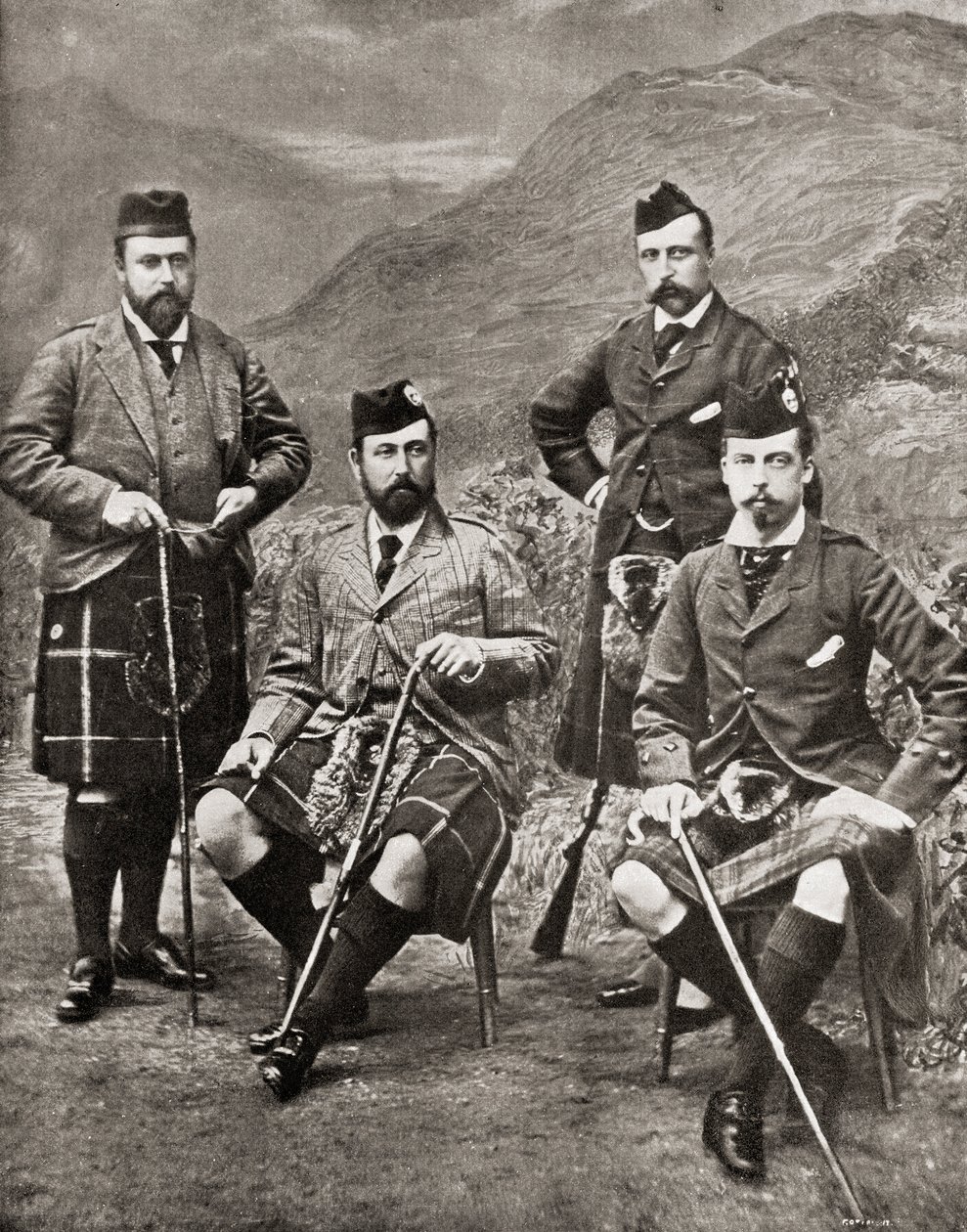 Dört Prens, 1881 (bw fotoğraf) by English Photographer