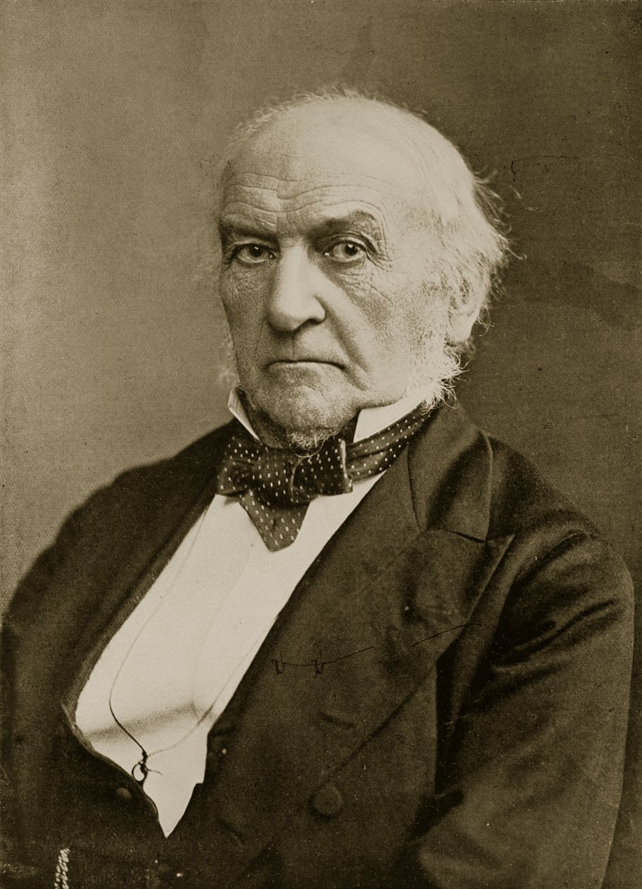 Doğru Hz. W. E. Gladstone (sepya fotoğraf) by English Photographer