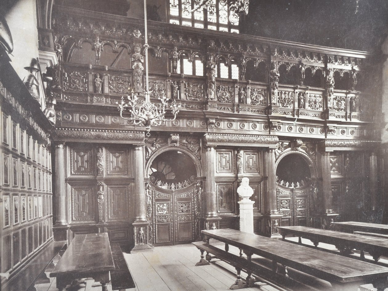 Middle Temple Hall iç görünümü, Londra, 1885 by English Photographer