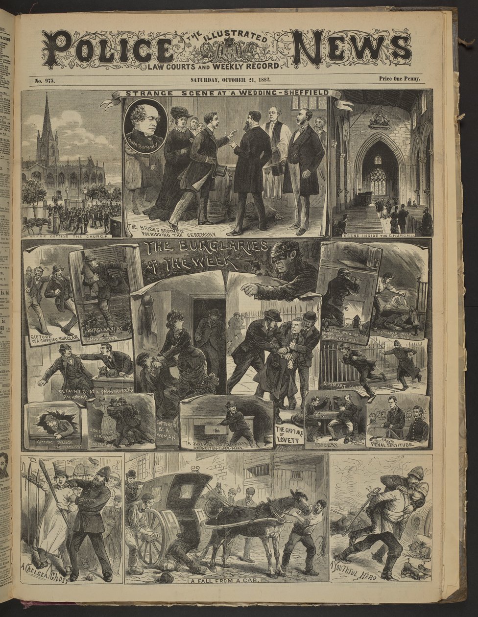 "BİR CHELSEA HAYALETİ.", Illustrated Police News, 21 Ekim 1882 (gazete kağıdı) by English School