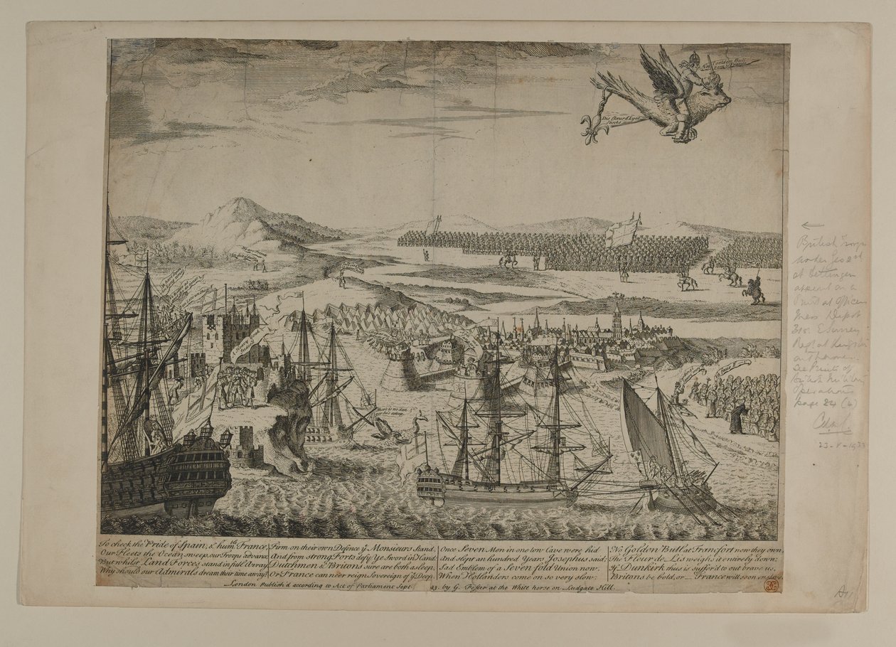 Avusturya Veraset Savaşının Karikatürü, G. Foster tarafından yayınlandı, Londra, 1743 by English School