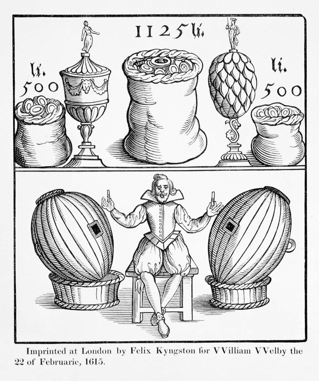 William Welby için Felix Kyngston tarafından basılan Virginia için Büyük Daimi Piyangonun Sonraki Çekilişinin Tarihini Tespit Eden Bir Bildiri, Londra, 1615 by English School
