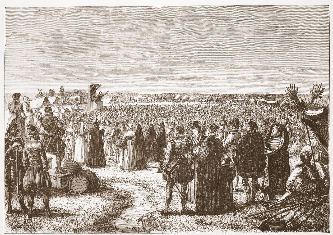 Gent yakınlarında bir Tarla vaazı, James Aitken Wylie (1808-1890) tarafından yazılan Protestanlığın Tarihinden bir örnek, pub. 1878 by English School