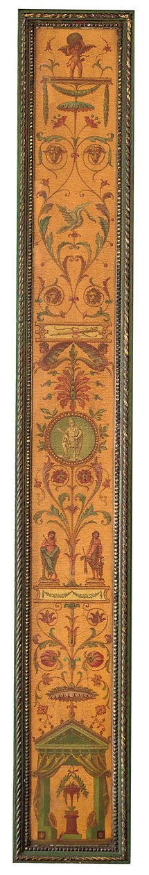 George III stili başucu kitaplık, c.1880 (parsel yaldızlı, yeşil ve çok renkli ahşap) by English School