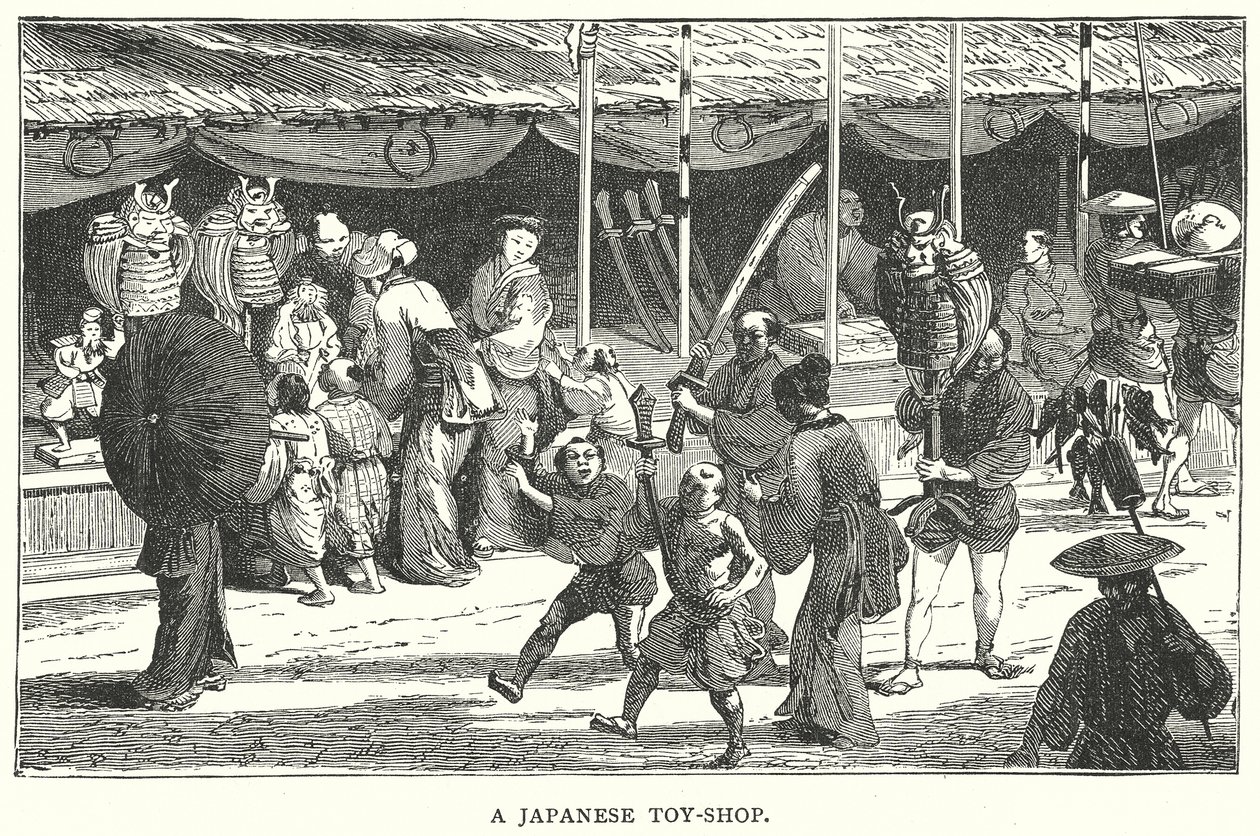 Bir Japon Oyuncak Dükkanı (gravür) by English School