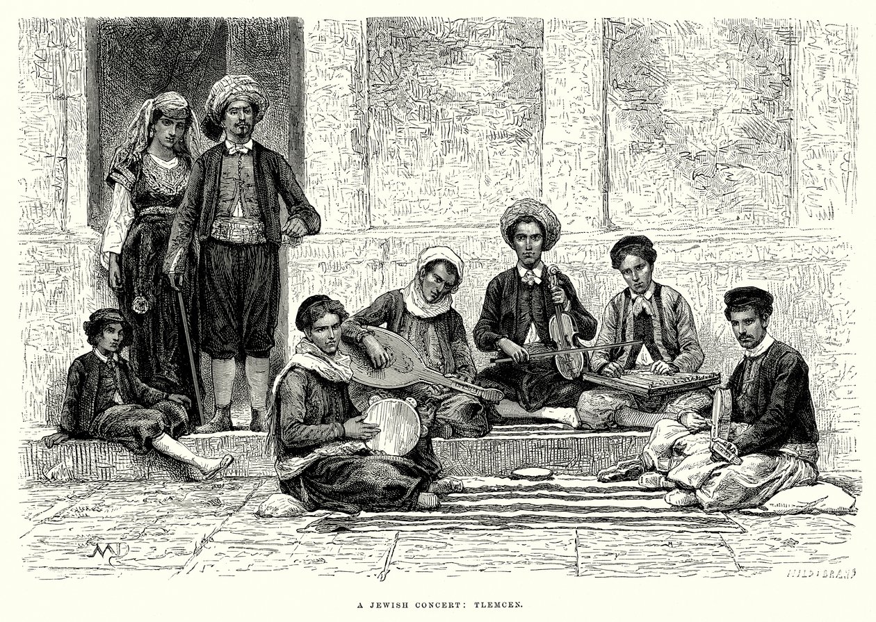 Bir Yahudi Konseri: Tlemcen (gravür) by English School