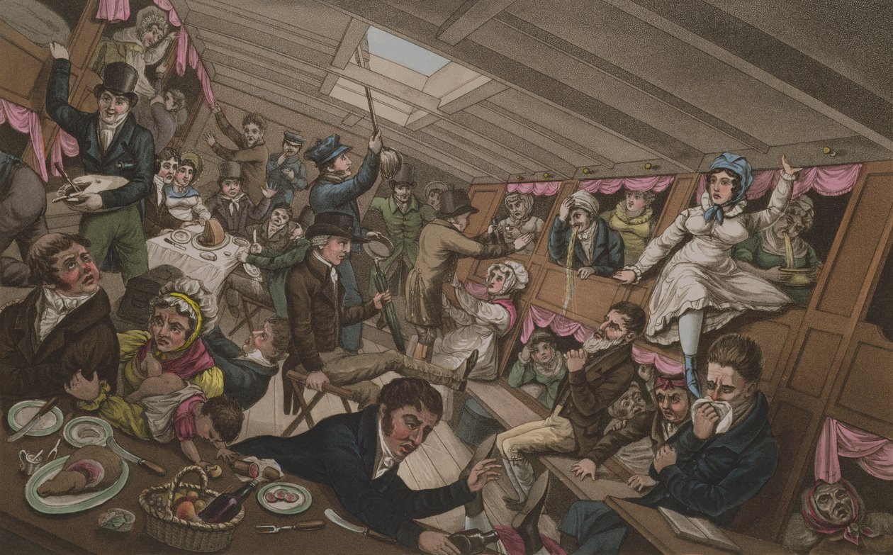 Margate Packet - The Effects of a Squall or a Aniden Shift of Ballast, G. Humphrey tarafından yayınlandı, Londra, 6 Kasım 1821 by English School