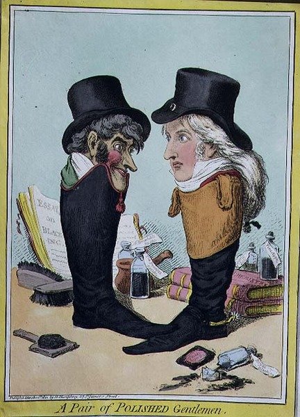 "Bir Çift Cilalı Beyler", pub. Hannah Humphrey tarafından by English School