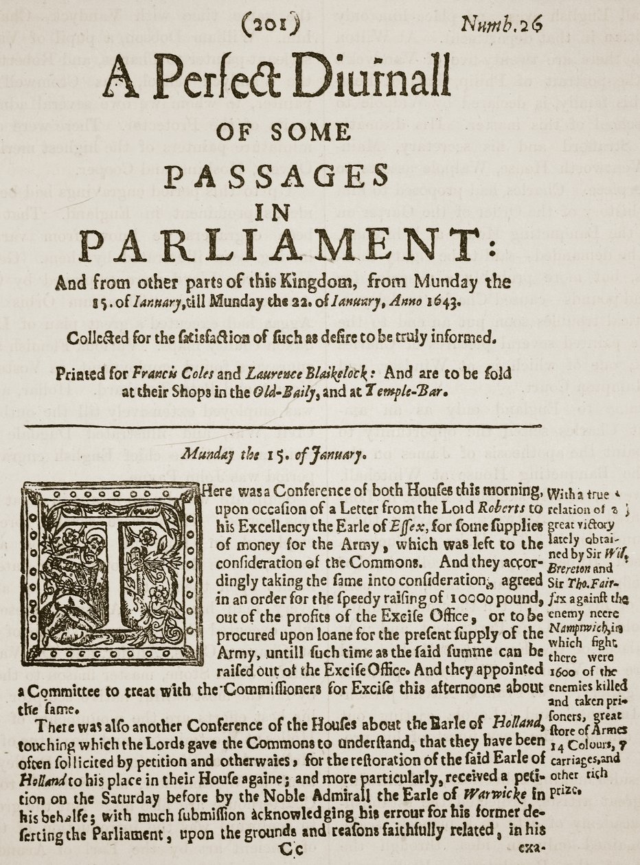 A Perfect Diurnall, Sayı 26, 1643
