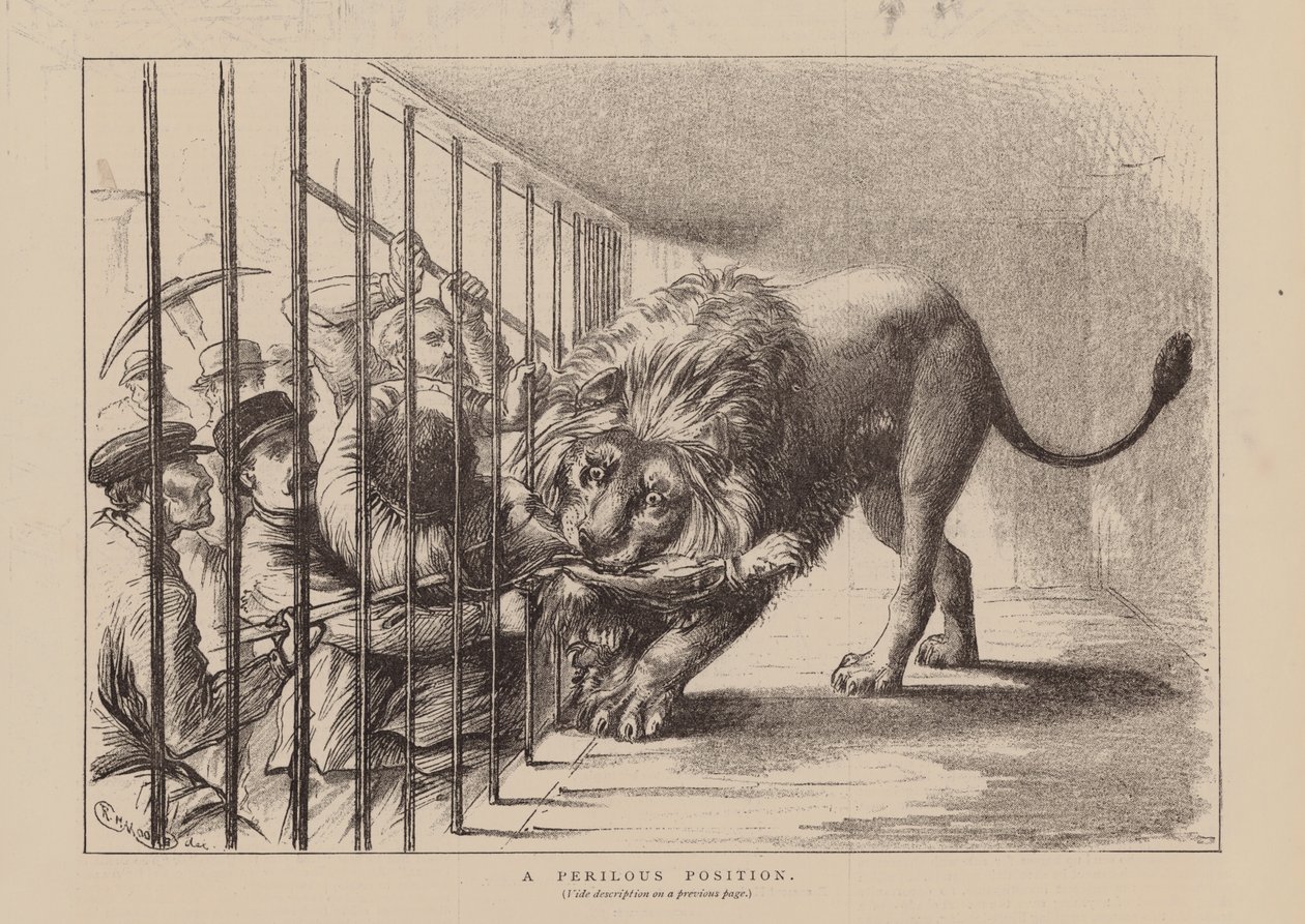 A Perilous Position (gravür) by English School